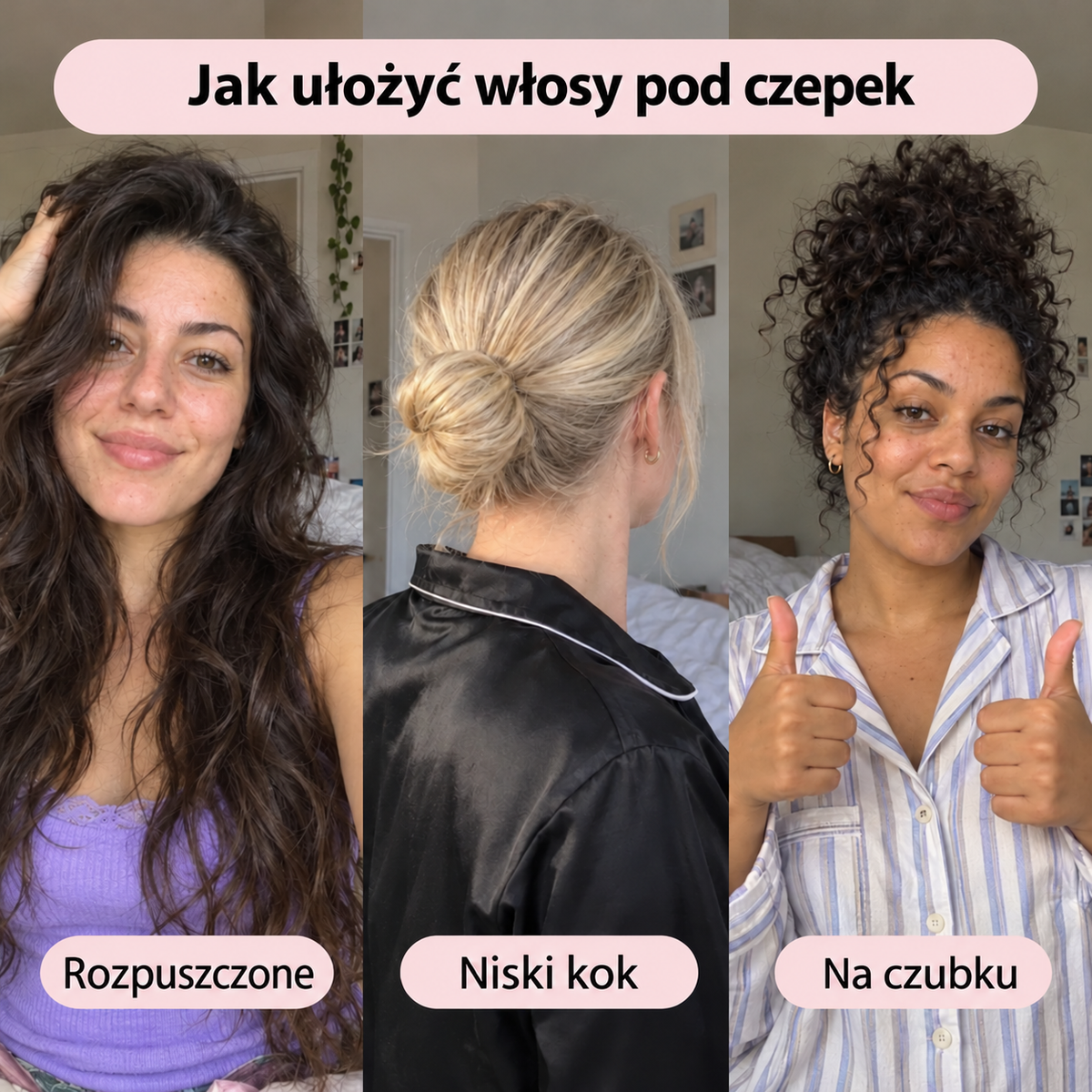 OMYLLA® Satynowy Czepek do Spania na Włosy