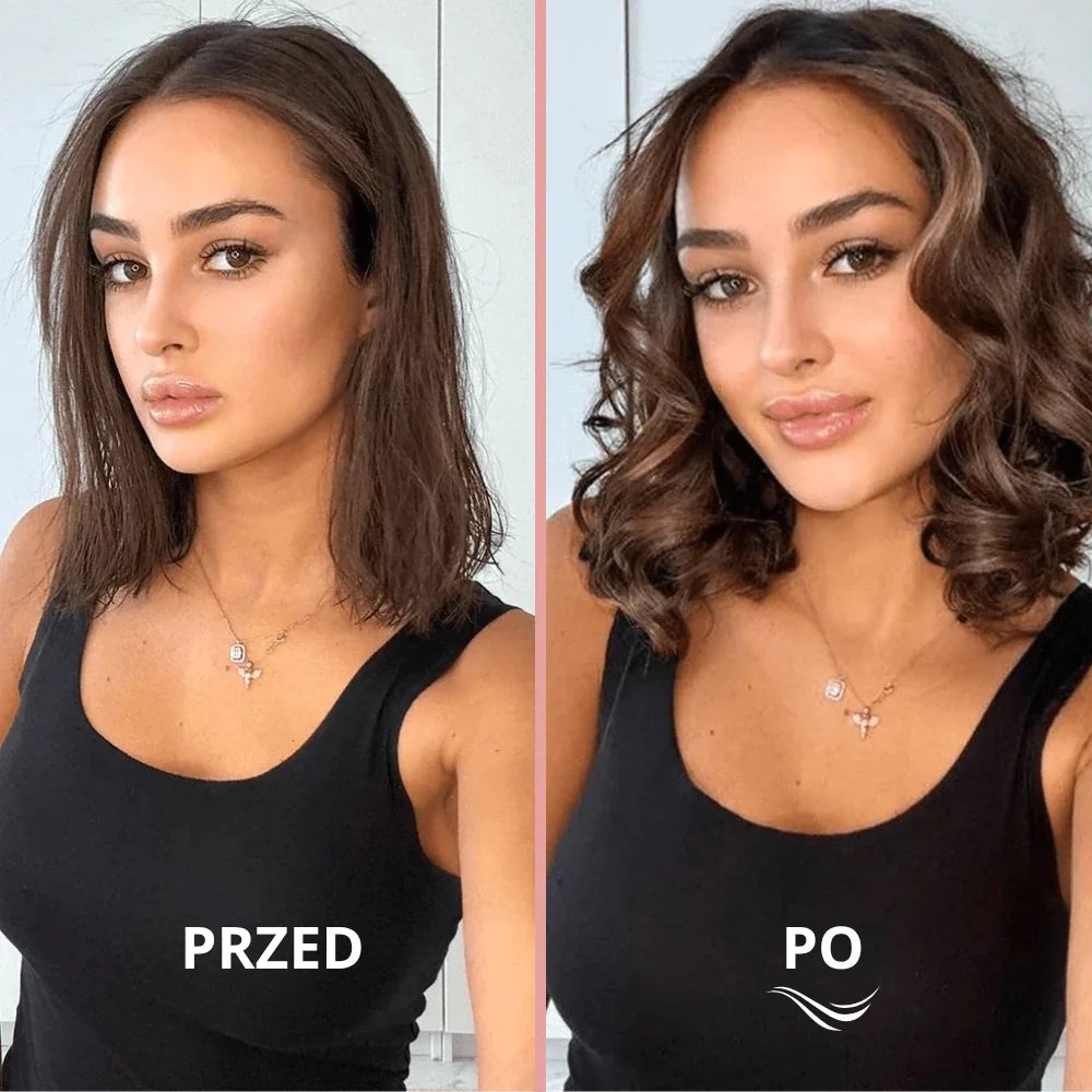 Włosy przed i po stylizacji — Aleksandra