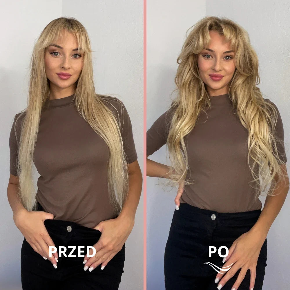 Włosy przed i po stylizacji — Magdalena